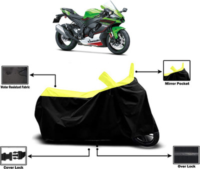 Amexride Two Wheeler Cover for Kawasaki(Ninja ZX 10R, Yellow)
