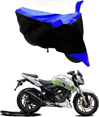 Furious3D Two Wheeler Cover for TVS(Apache RTR 200 Fi E100, Blue, Black)