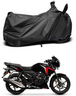 DeepShakshi AUTOMOTIVE Two Wheeler Cover for TVS(Apache 150, Black)