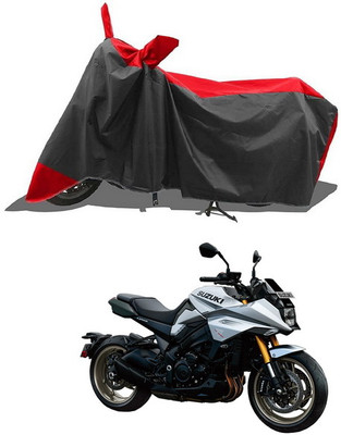 PAGORA Waterproof Two Wheeler Cover for Suzuki(Katana, Red, Black)