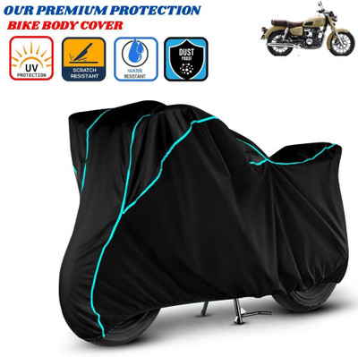 Delphinium Waterproof Two Wheeler Cover for Honda(Hness CB350, Black)