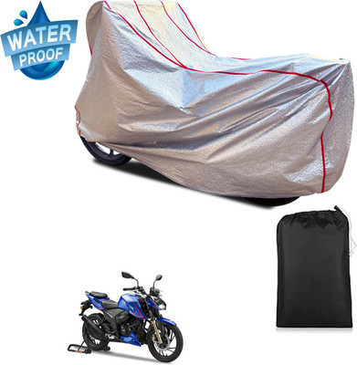 PAGORA Waterproof Two Wheeler Cover for TVS(Apache RTR 200 4V, Silver)