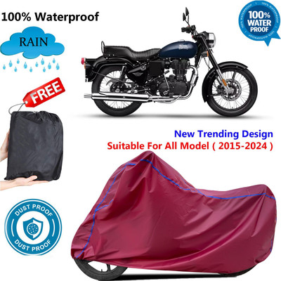 AUTOCAD Waterproof Two Wheeler Cover for Royal Enfield(Bullet Electra Twinspark, Maroon)