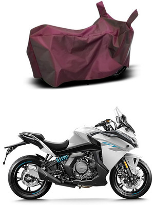 Mdstar Waterproof Two Wheeler Cover for CFMoto(650GT, Maroon)