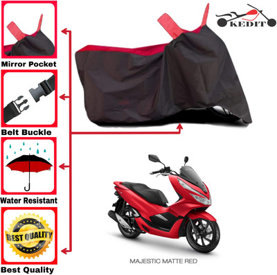 KEDIT Two Wheeler Cover for Honda(PCX 125 BS6, Red, Black)