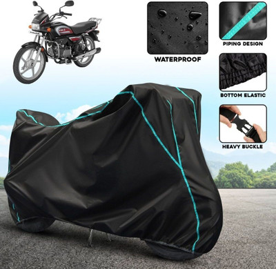 AutoGalaxy Waterproof Two Wheeler Cover for Hero(Splendor PRO, Black, Blue)