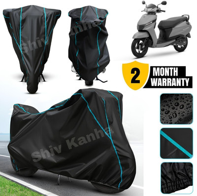 Shiv Kanha Waterproof Two Wheeler Cover for TVS(Jupiter, Black, Blue)