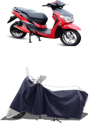 SUGASHRI Waterproof Two Wheeler Cover for Hero(Electric Dash, White, Blue)