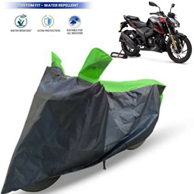 Mdstar Waterproof Two Wheeler Cover for TVS(Apache RTR 160 4V, Green, Black)