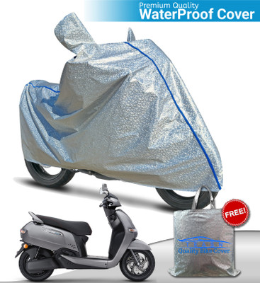 TEASN Waterproof Two Wheeler Cover for TVS(iQube Electric, Silver)
