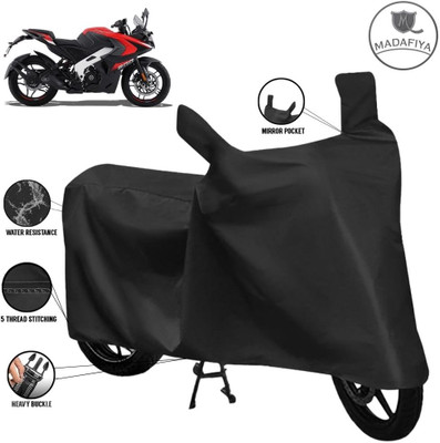MADAFIYA Waterproof Two Wheeler Cover for Bajaj(Pulsar RS 200, Black)
