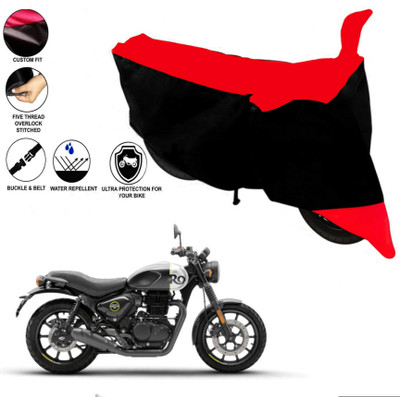 sowelar Waterproof Two Wheeler Cover for Royal Enfield(Bullet 350, Red, Black)