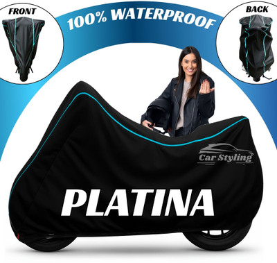 Car Styling Waterproof Two Wheeler Cover for Bajaj(Platina, Blue, Black)