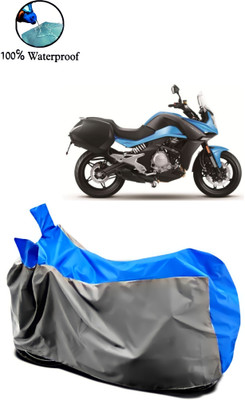 Autofly Waterproof Two Wheeler Cover for CFMoto(650MT, Grey, Blue)