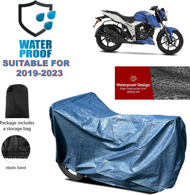 PAGORA Waterproof Two Wheeler Cover for TVS(Apache RTR 160 4V, Blue)