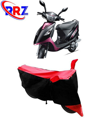 RRZ Waterproof Two Wheeler Cover for TVS(Scooty Streak, Black, Red)