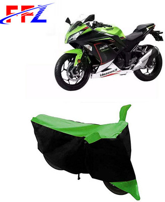 FFZ Two Wheeler Cover for Kawasaki(Ninja 300, Black, Green)
