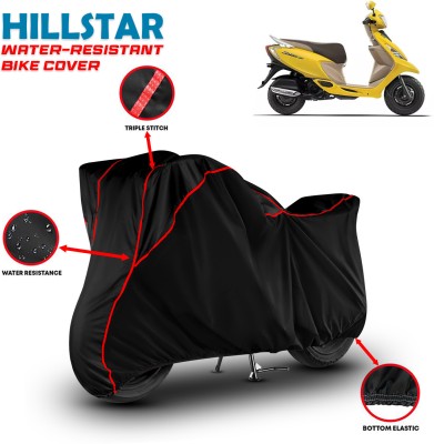 HILLSTAR Waterproof Two Wheeler Cover for TVS(Scooty Zest, Black, Red)