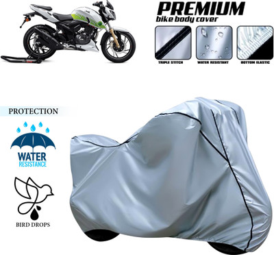 GOSHIV-car and bike accessories Waterproof Two Wheeler Cover for TVS(Apache RTR 200 Fi E100, Silver)