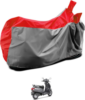 GOSHIV-car and bike accessories Two Wheeler Cover for Honda(Activa 4G, Grey, Red)