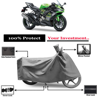 Amexride Two Wheeler Cover for Kawasaki(Ninja ZX-6R, Grey)