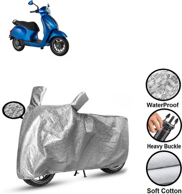 CODOKI Waterproof Two Wheeler Cover for Bajaj(Chetak, Silver)