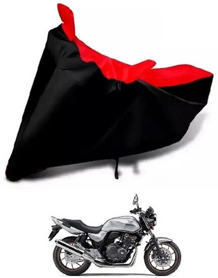 DeepShakshi AUTOMOTIVE Waterproof Two Wheeler Cover for Honda(CB 400, Black, Red)