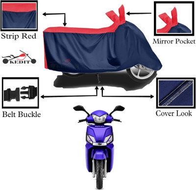 KEDIT Two Wheeler Cover for Mahindra(Gusto, Red, Blue)