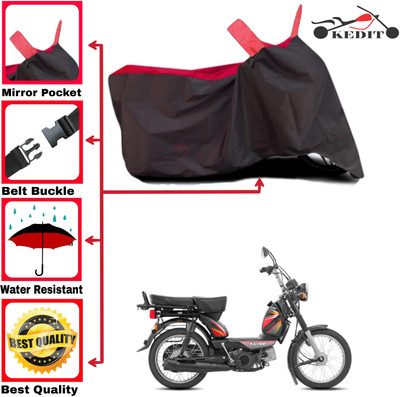 KEDIT Two Wheeler Cover for TVS(XL 100 Comfort, Red, Black)