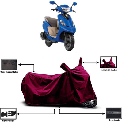 KEDIT Two Wheeler Cover for TVS(Zest 110, Maroon)