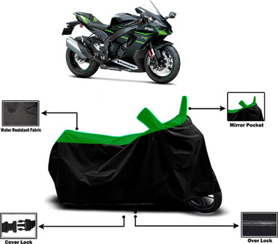Amexride Two Wheeler Cover for Kawasaki(Ninja ZX-10R BS6, Green)