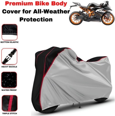 Autohaux Waterproof Two Wheeler Cover for Honda(CB350RS, Silver, Black)