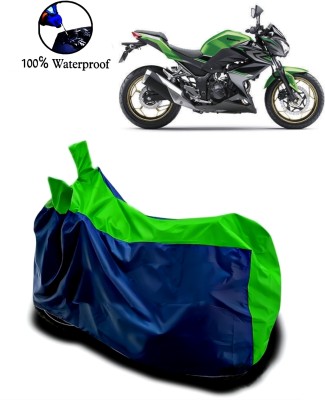 rakku Waterproof Two Wheeler Cover for Kawasaki(Z250, Green, Blue)