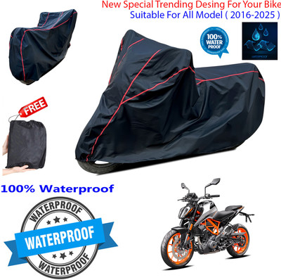 OliverX Waterproof Two Wheeler Cover for KTM(390 Duke BS6, Black)
