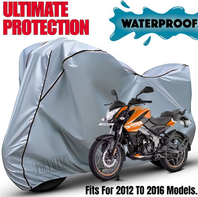 POLYMAXX Waterproof Two Wheeler Cover for Bajaj(Pulsar 125, Silver, Black)