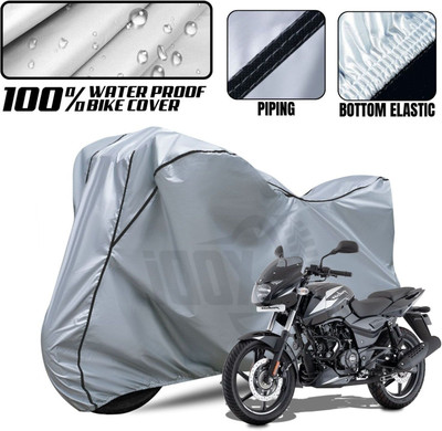 OliverX Waterproof Two Wheeler Cover for Bajaj(Pulsar 150, Silver, Black)