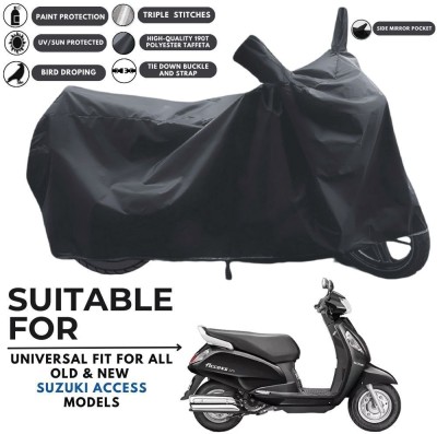 DeepShakshi AUTOMOTIVE Two Wheeler Cover for Suzuki(New Access 125, Black, Black)