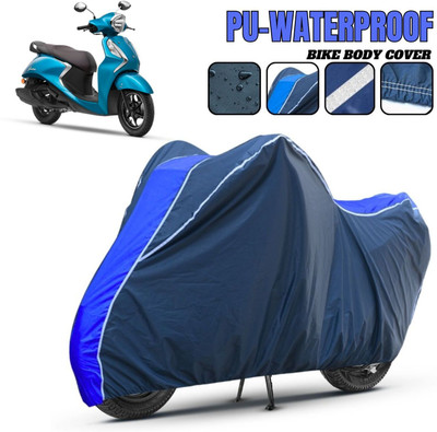 HILLSTAR Waterproof Two Wheeler Cover for Yamaha(Fascino, Blue, White)