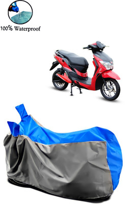 rakku Waterproof Two Wheeler Cover for Hero(Electric Dash BS6, Grey, Blue)