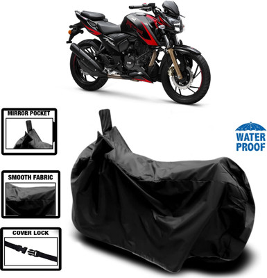 HWSXQAE Waterproof Two Wheeler Cover for Universal For Bike(Apache RTR 200 4V, Black)