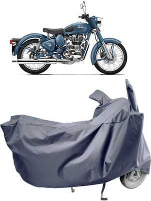 Amexride Two Wheeler Cover for Royal Enfield(Squadron Blue, Grey)