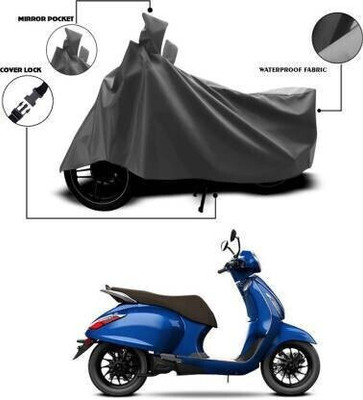 DeepShakshi AUTOMOTIVE Waterproof Two Wheeler Cover for Bajaj(Chetak, Grey)