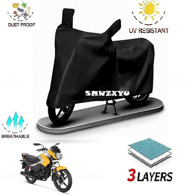 smwzxyu Waterproof Two Wheeler Cover for Hero(Passion Pro i3S, Black)