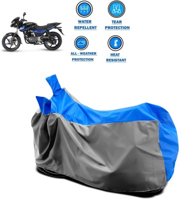 DeepShakshi AUTOMOTIVE Two Wheeler Cover for Bajaj(Pulsar 150 DTS-i, Grey, Blue)