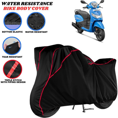 Starlink Waterproof Two Wheeler Cover for Universal For Bike(Pleasure, Black, Red)