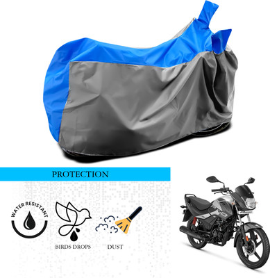 ANTHUB Waterproof Two Wheeler Cover for Hero(Passion Pro i3S, Grey, Blue)