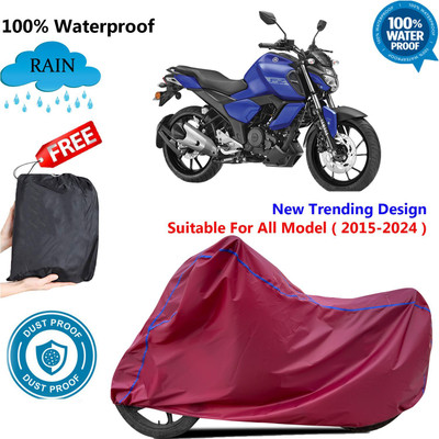 OliverX Waterproof Two Wheeler Cover for Yamaha(FZ-FI BS6, Maroon)