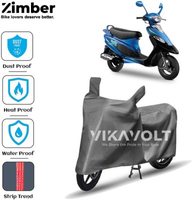 ZIMBER Two Wheeler Cover for TVS(Scooty Pep+, Grey)