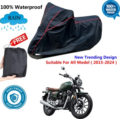 AUTOCAD Waterproof Two Wheeler Cover for Honda(Hness CB350, Black, Red)