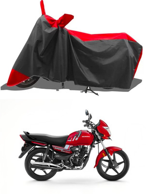RAQTRO Waterproof Two Wheeler Cover for Honda(Shine, Black, Red)
